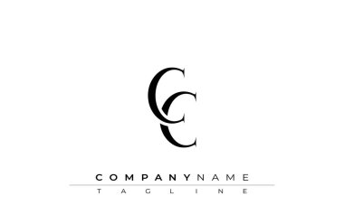 İlk CC Logo Tasarım Vektörü. Dekoratif Elementler ve Typography ile Zarif Monogram Logo Tasarımı