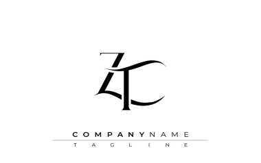 İlk ZT Logo Tasarım Vektörü. Dekoratif Elementler ve Typography ile Zarif Monogram Logo Tasarımı