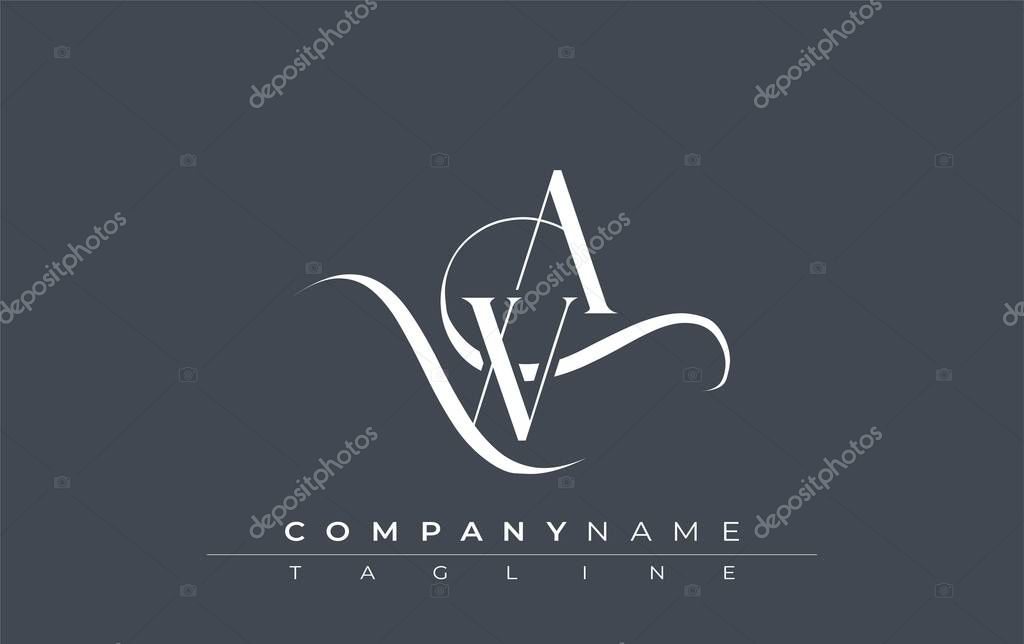 Initial WA Logo Design Vector. Elegant Monogram Logo Design with Decorative Elements and Typography
