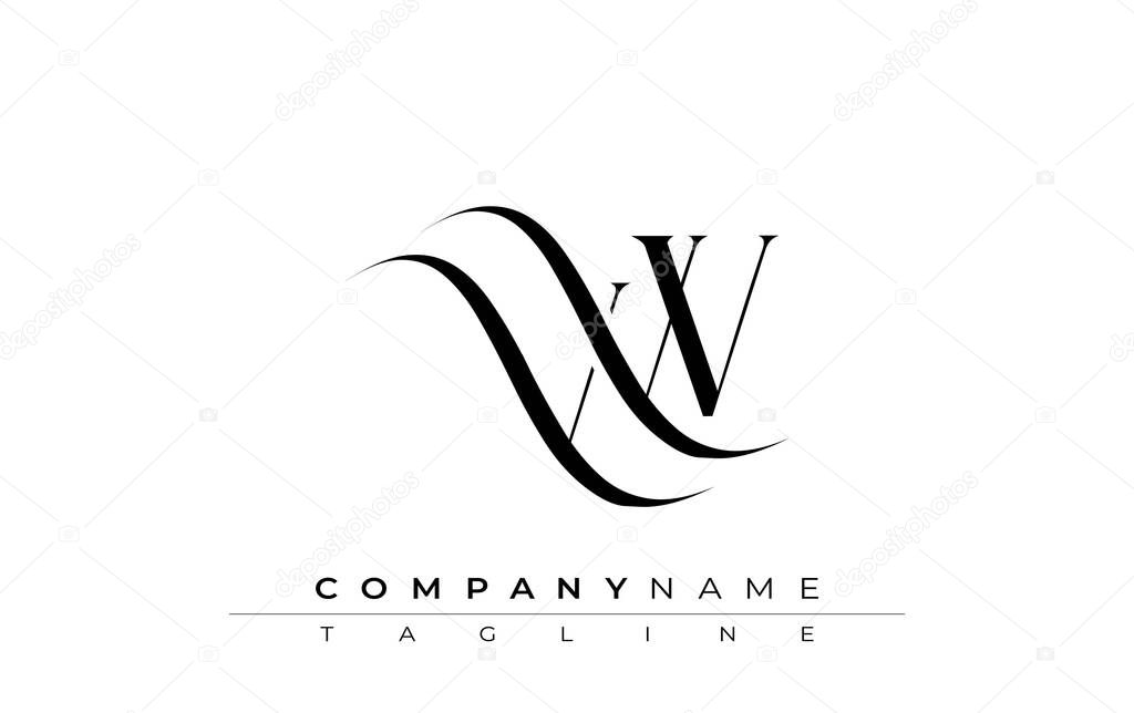 Initial VW Logo Design Vector. Elegant Monogram Logo Design with Decorative Elements and Typography