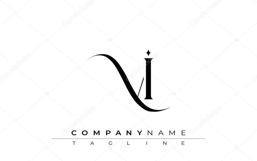 Initial VI Logo Design Vector. Elegant Monogram Logo Design with Decorative Elements and Typography