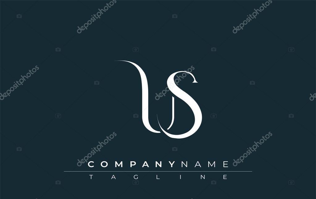 Initial US Logo Design Vector. Elegant Monogram Logo Design with Decorative Elements and Typography