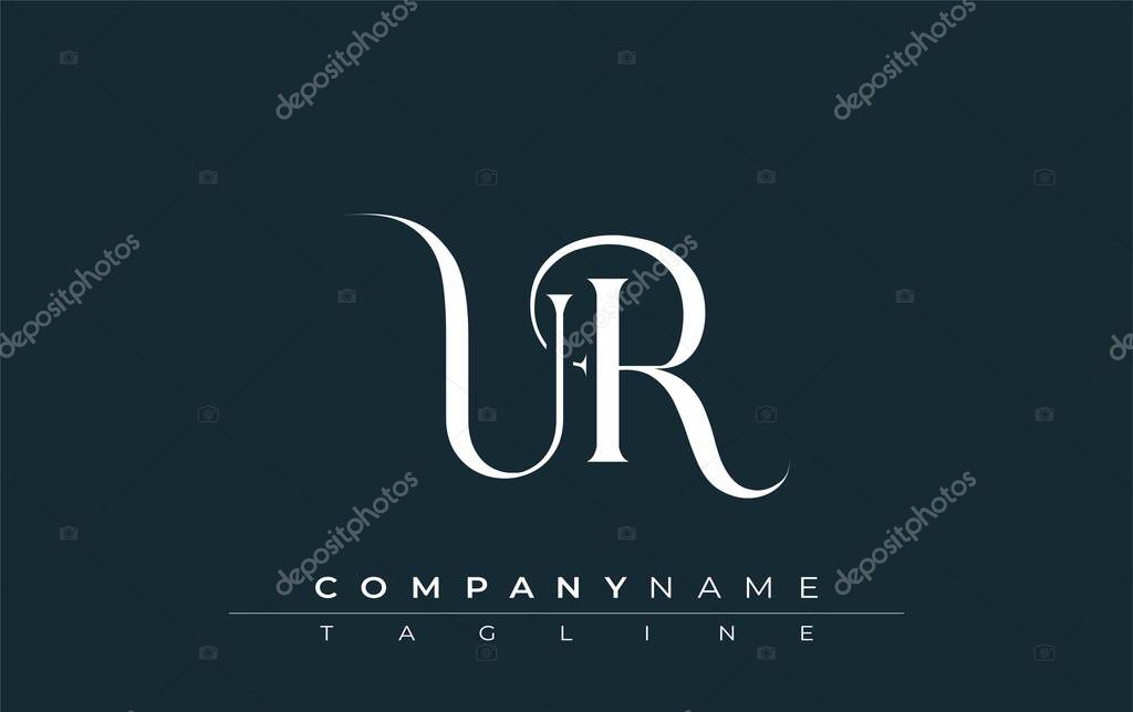 Initial UR Logo Design Vector. Elegant Monogram Logo Design with Decorative Elements and Typography
