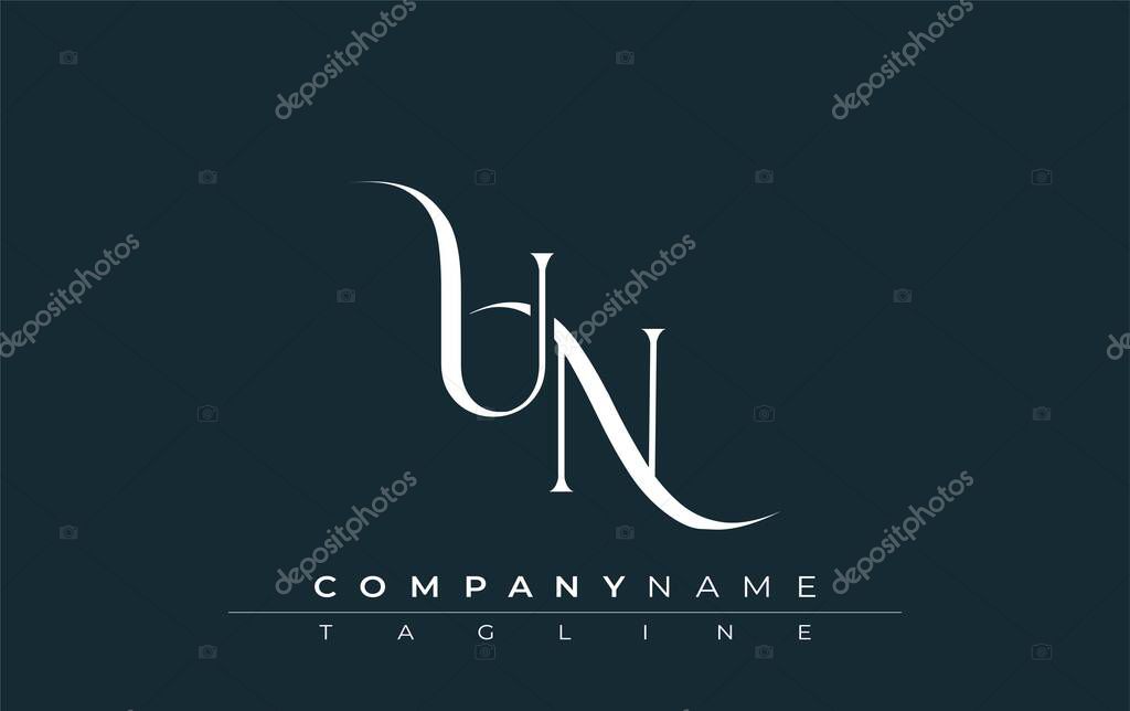 Initial UN Logo Design Vector. Elegant Monogram Logo Design with Decorative Elements and Typography