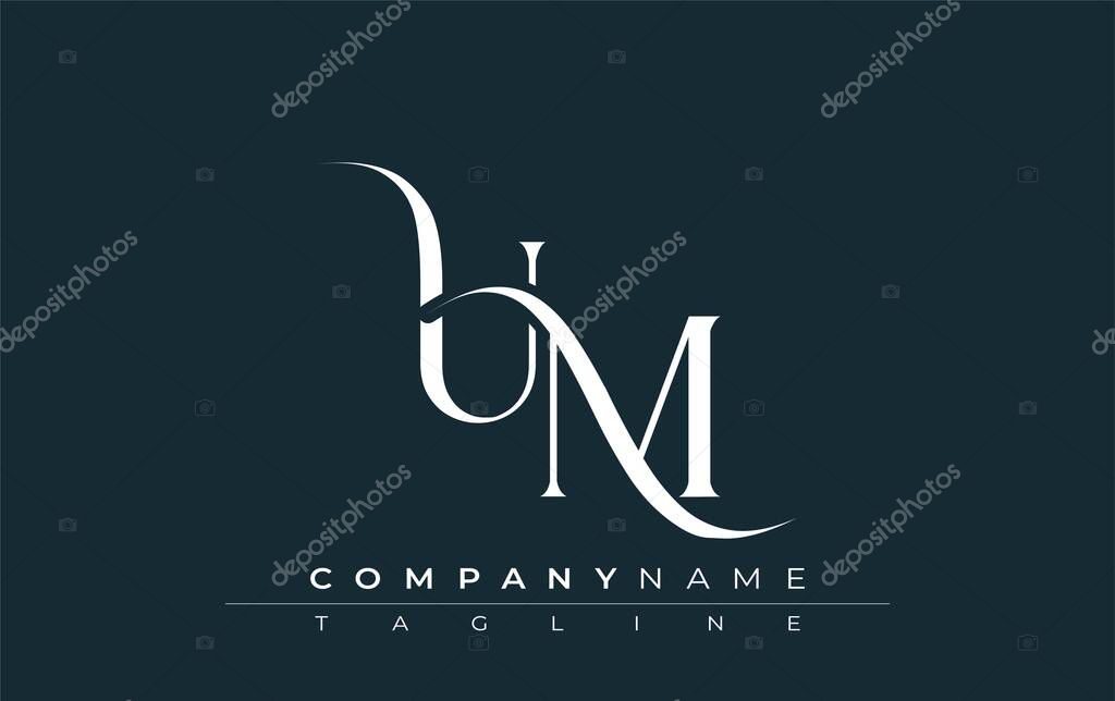 Initial UM Logo Design Vector. Elegant Monogram Logo Design with Decorative Elements and Typography