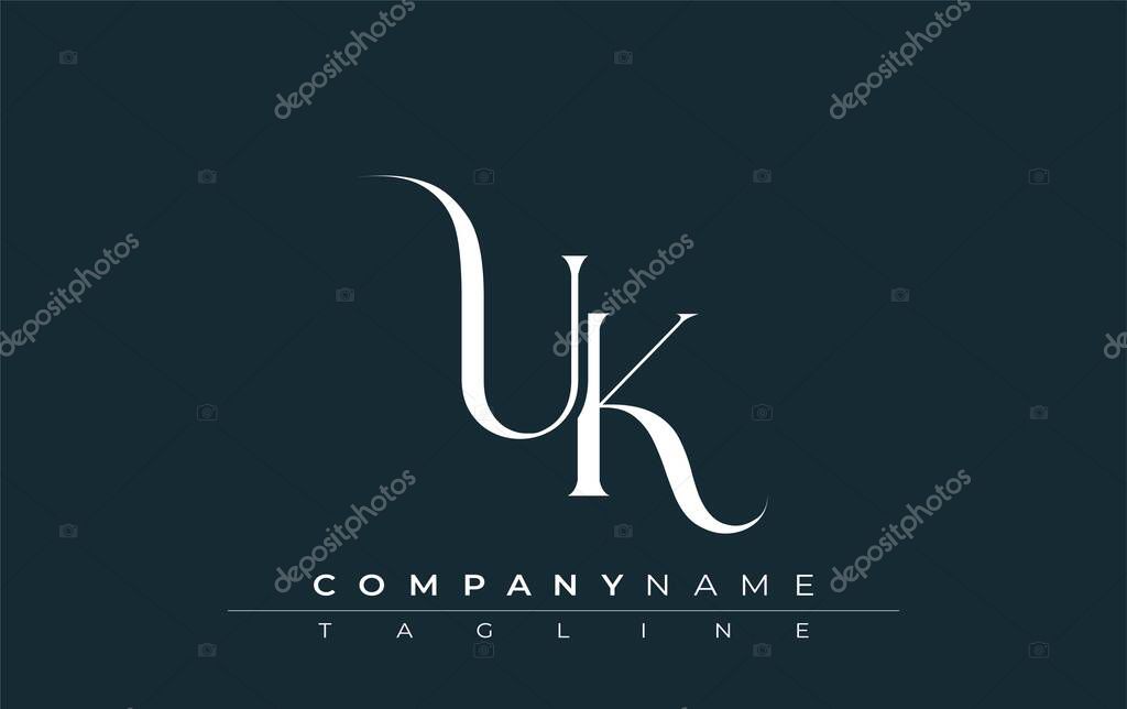 Initial UK Logo Design Vector. Elegant Monogram Logo Design with Decorative Elements and Typography