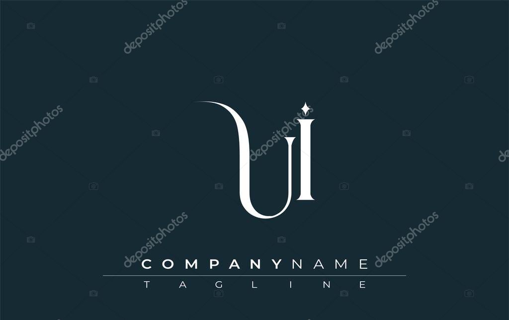 Initial UI Logo Design Vector. Elegant Monogram Logo Design with Decorative Elements and Typography