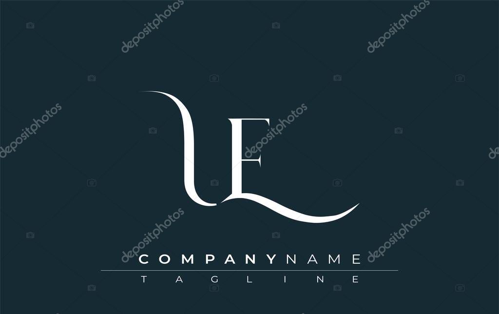 Initial UE Logo Design Vector. Elegant Monogram Logo Design with Decorative Elements and Typography