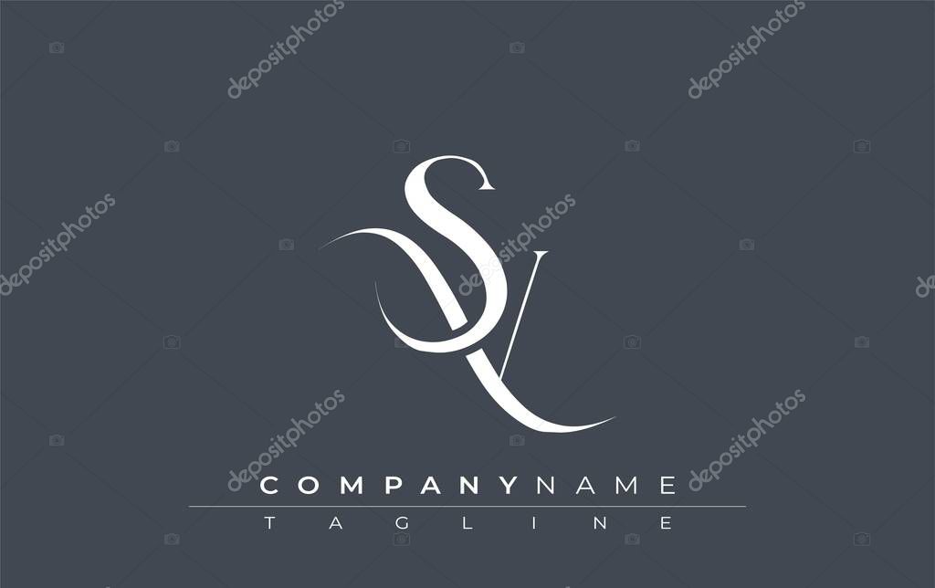 Initial SV Logo Design Vector. Elegant Monogram Logo Design with Decorative Elements and Typography
