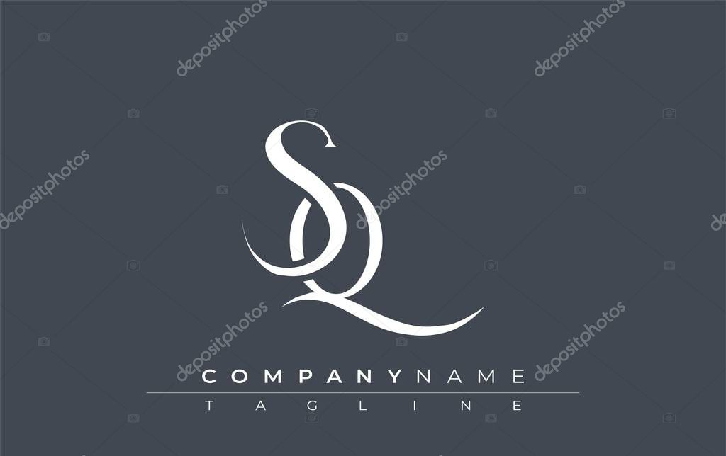 Initial SQ Logo Design Vector. Elegant Monogram Logo Design with Decorative Elements and Typography