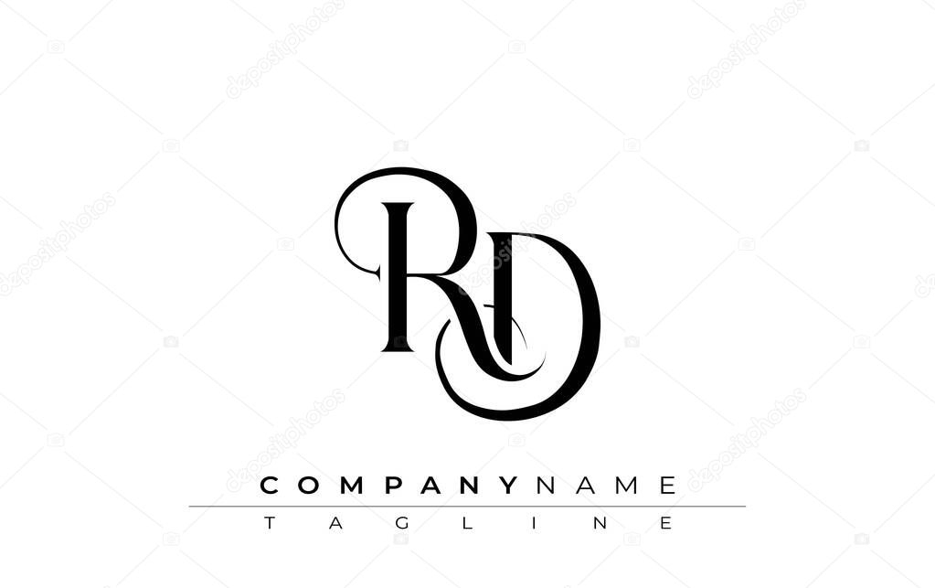 Initial RD Logo Design Vector. Elegant Monogram Logo Design with Decorative Elements and Typography