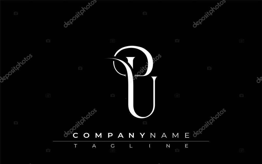 Initial PU Logo Design Vector. Elegant Monogram Logo Design with Decorative Elements and Typography