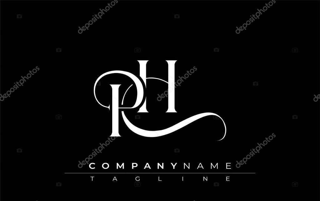 Initial PH Logo Design Vector. Elegant Monogram Logo Design with Decorative Elements and Typography