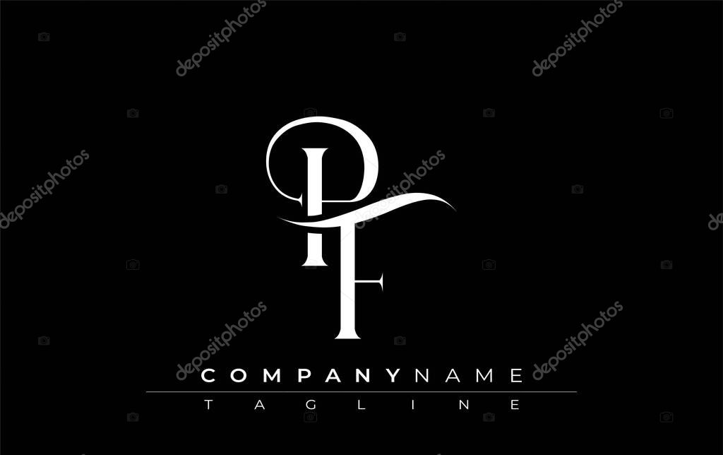 Initial PF Logo Design Vector. Elegant Monogram Logo Design with Decorative Elements and Typography