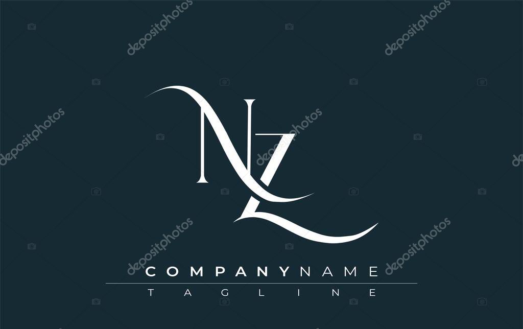 Initial NZ Logo Design Vector. Elegant Monogram Logo Design with Decorative Elements and Typography