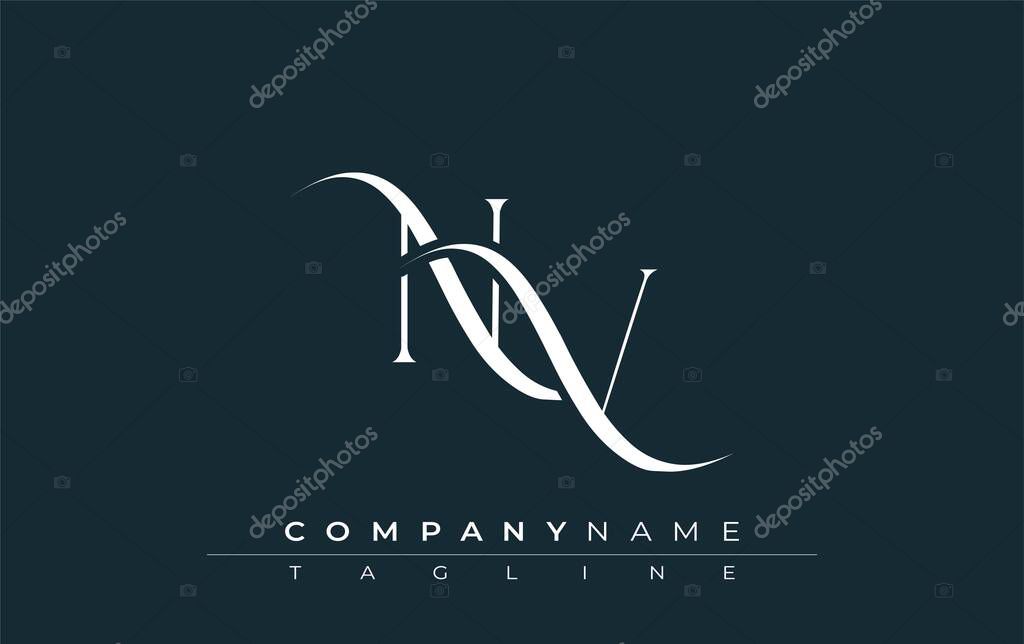 Initial NV Logo Design Vector. Elegant Monogram Logo Design with Decorative Elements and Typography