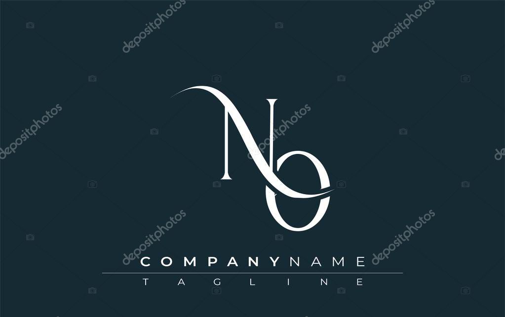 Initial NO Logo Design Vector. Elegant Monogram Logo Design with Decorative Elements and Typography