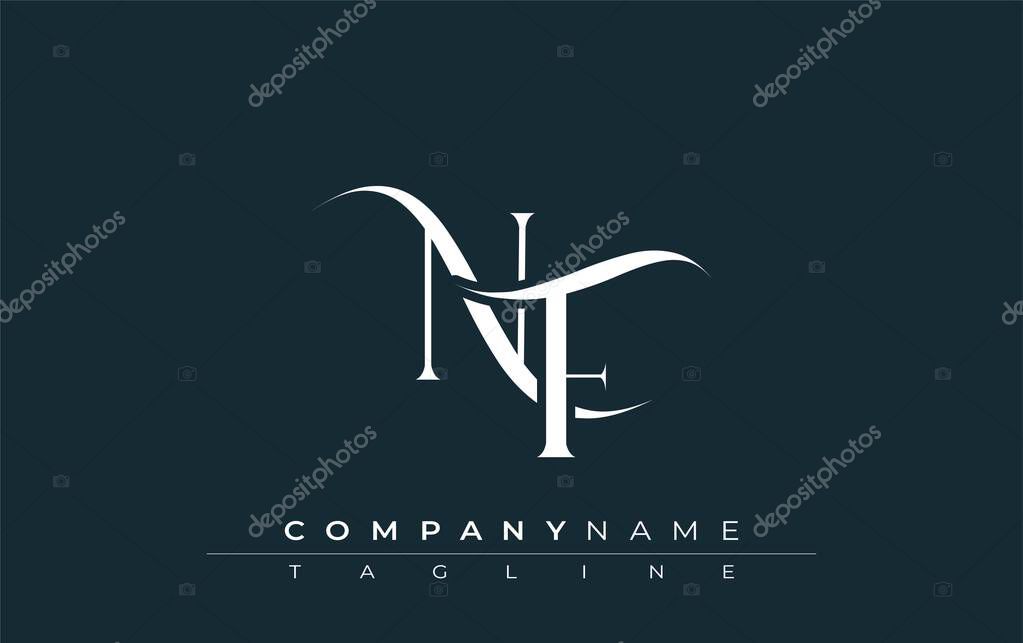 Initial NF Logo Design Vector. Elegant Monogram Logo Design with Decorative Elements and Typography