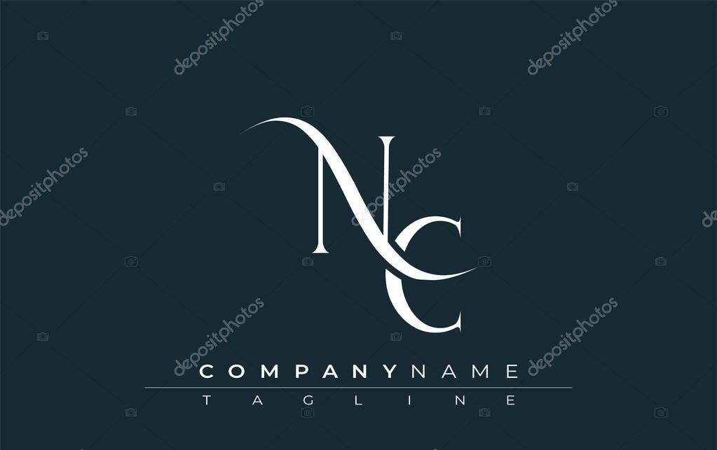 Initial NC Logo Design Vector. Elegant Monogram Logo Design with Decorative Elements and Typography