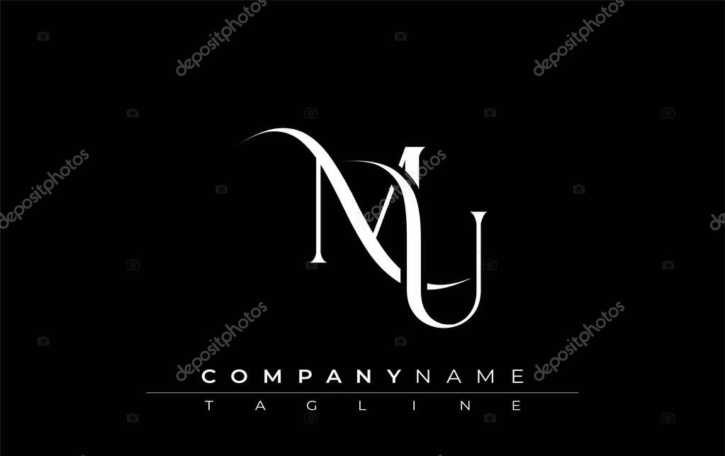 Initial MU Logo Design Vector. Elegant Monogram Logo Design with Decorative Elements and Typography