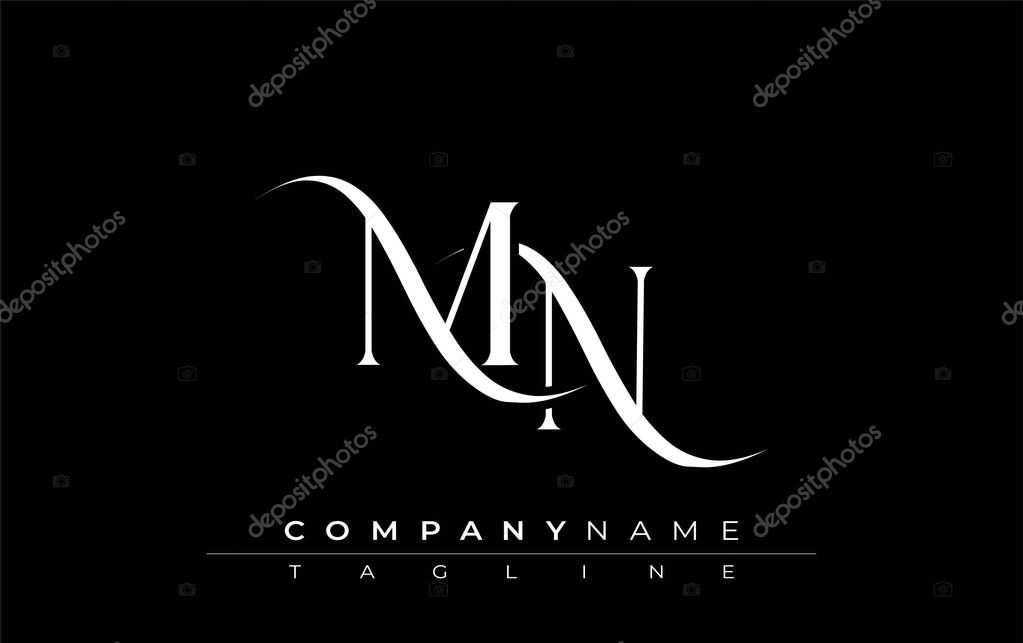 Initial MN Logo Design Vector. Elegant Monogram Logo Design with Decorative Elements and Typography