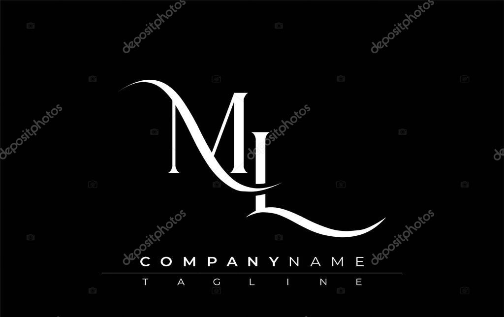 Initial ML Logo Design Vector. Elegant Monogram Logo Design with Decorative Elements and Typography