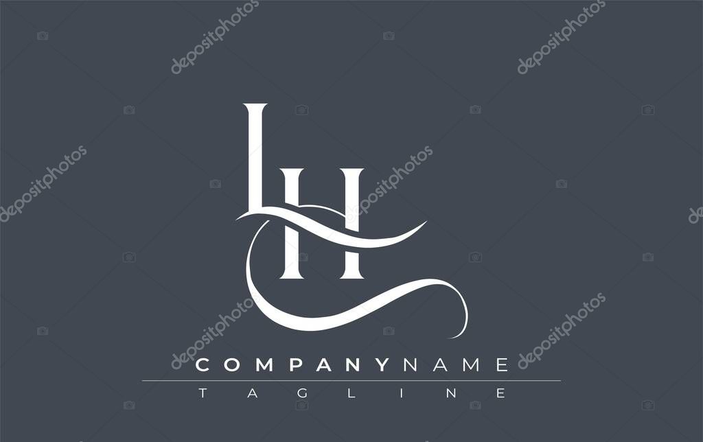 Initial LH Logo Design Vector. Elegant Monogram Logo Design with Decorative Elements and Typography