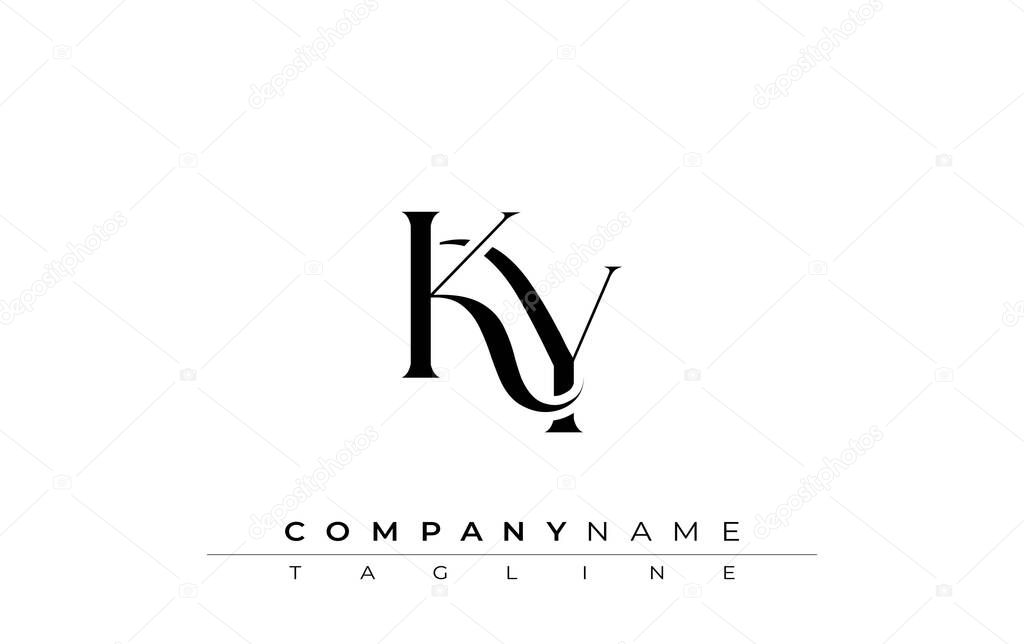 Initial KY Logo Design Vector. Elegant Monogram Logo Design with Decorative Elements and Typography