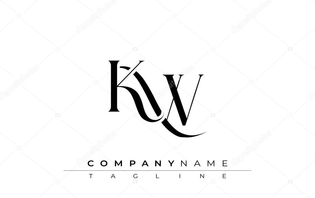 Initial KW Logo Design Vector. Elegant Monogram Logo Design with Decorative Elements and Typography