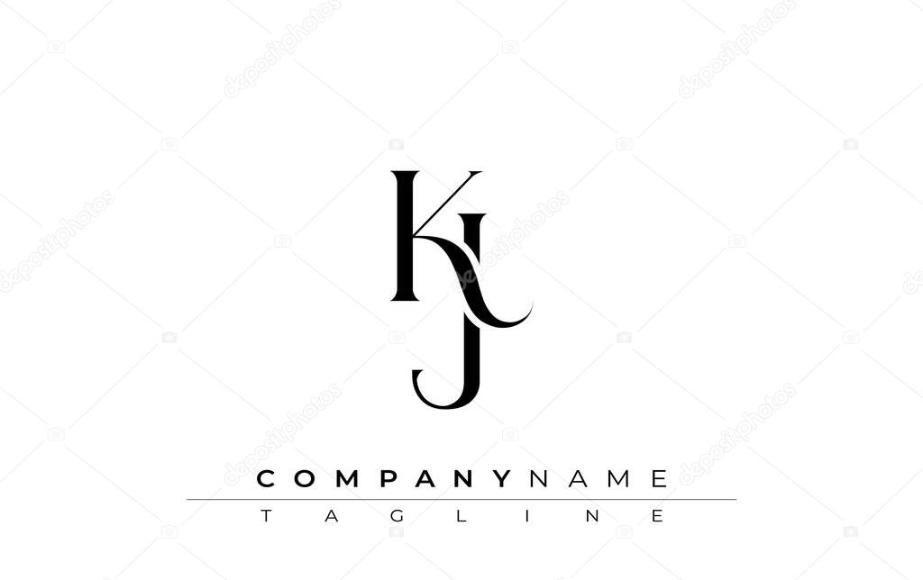 Initial KJ Logo Design Vector. Elegant Monogram Logo Design with Decorative Elements and Typography