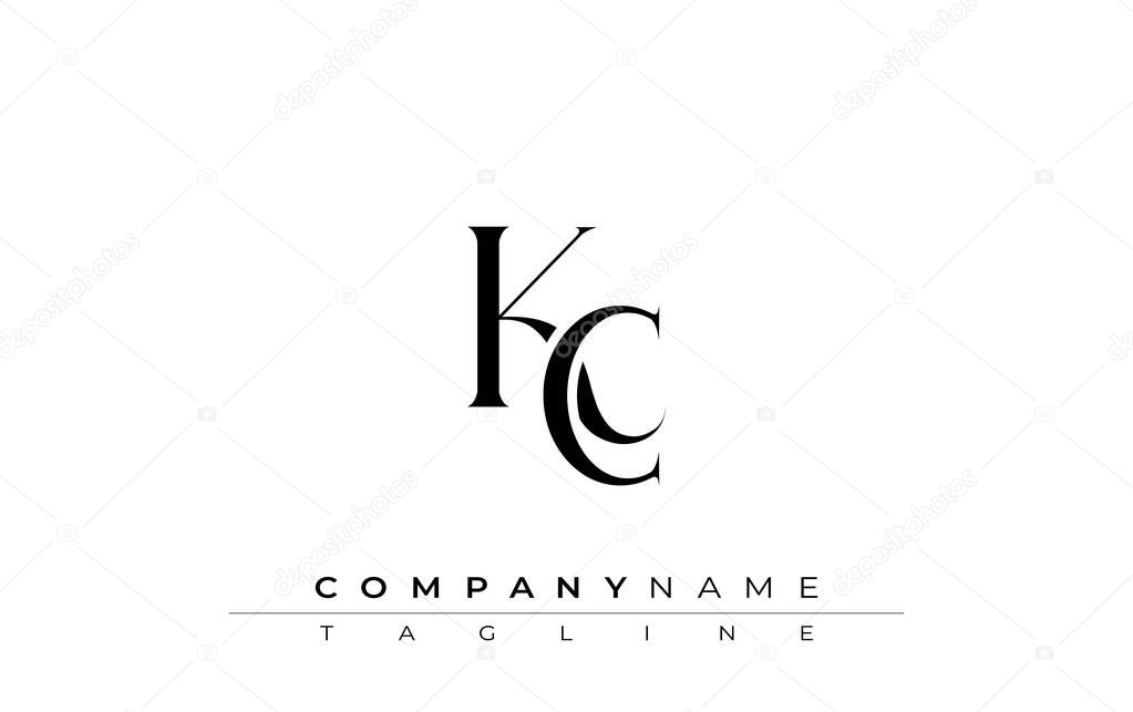 Initial KC Logo Design Vector. Elegant Monogram Logo Design with Decorative Elements and Typography