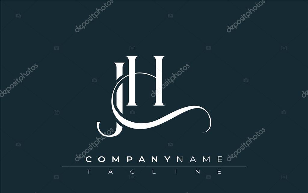 Initial JH Logo Design Vector. Elegant Monogram Logo Design with Decorative Elements and Typography