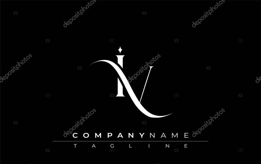 Initial IV Logo Design Vector. Elegant Monogram Logo Design with Decorative Elements and Typography
