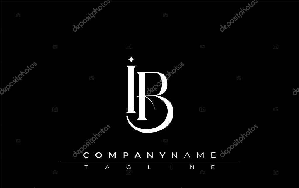 Initial IB Logo Design Vector. Elegant Monogram Logo Design with Decorative Elements and Typography