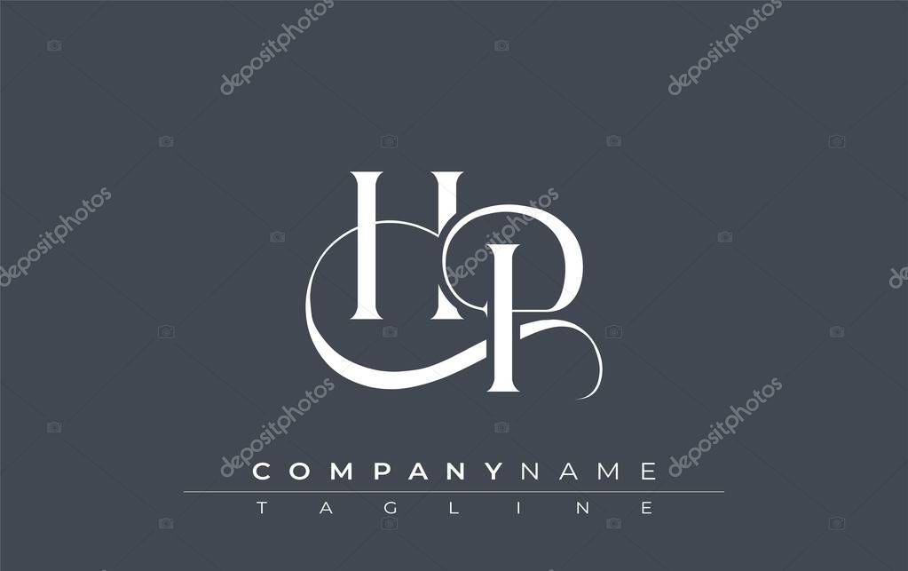 Initial HP Logo Design Vector. Elegant Monogram Logo Design with Decorative Elements and Typography
