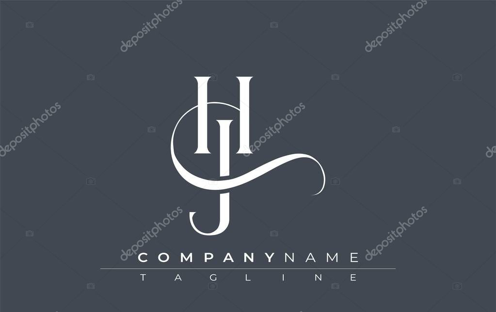 Initial HJ Logo Design Vector. Elegant Monogram Logo Design with Decorative Elements and Typography