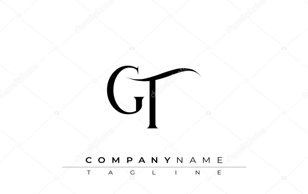 Initial GT Logo Design Vector. Elegant Monogram Logo Design with Decorative Elements and Typography