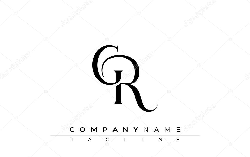 Initial GR Logo Design Vector. Elegant Monogram Logo Design with Decorative Elements and Typography