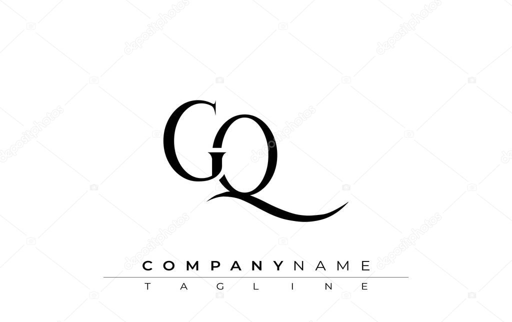Initial GQ Logo Design Vector. Elegant Monogram Logo Design with Decorative Elements and Typography