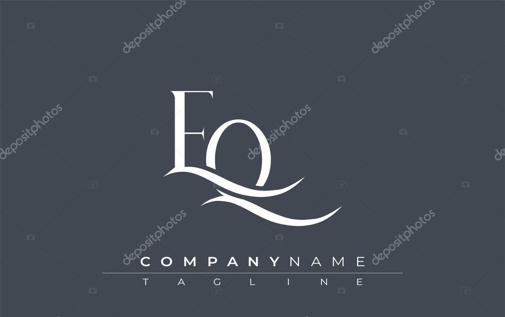 Initial EQ Logo Design Vector. Elegant Monogram Logo Design with Decorative Elements and Typography