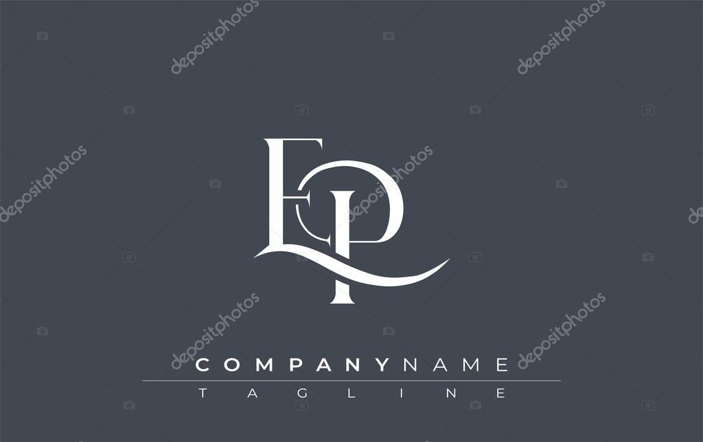 Initial EP Logo Design Vector. Elegant Monogram Logo Design with Decorative Elements and Typography