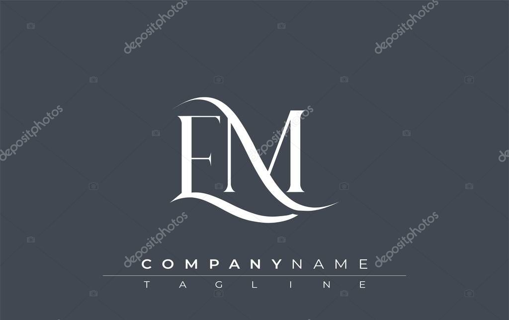 Initial EM Logo Design Vector. Elegant Monogram Logo Design with Decorative Elements and Typography