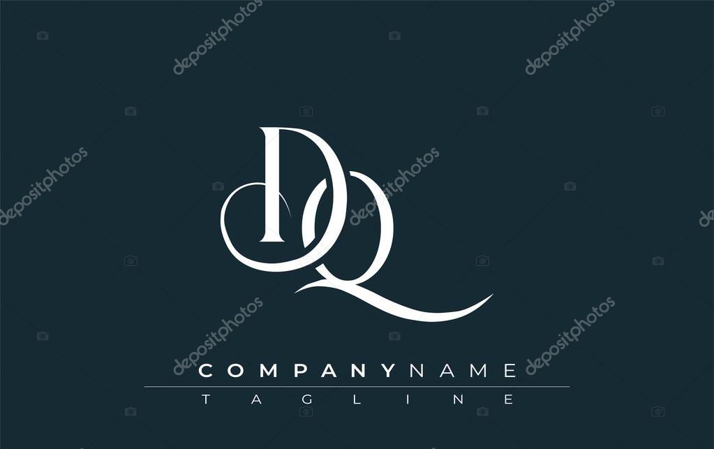 Initial DQ Logo Design Vector. Elegant Monogram Logo Design with Decorative Elements and Typography
