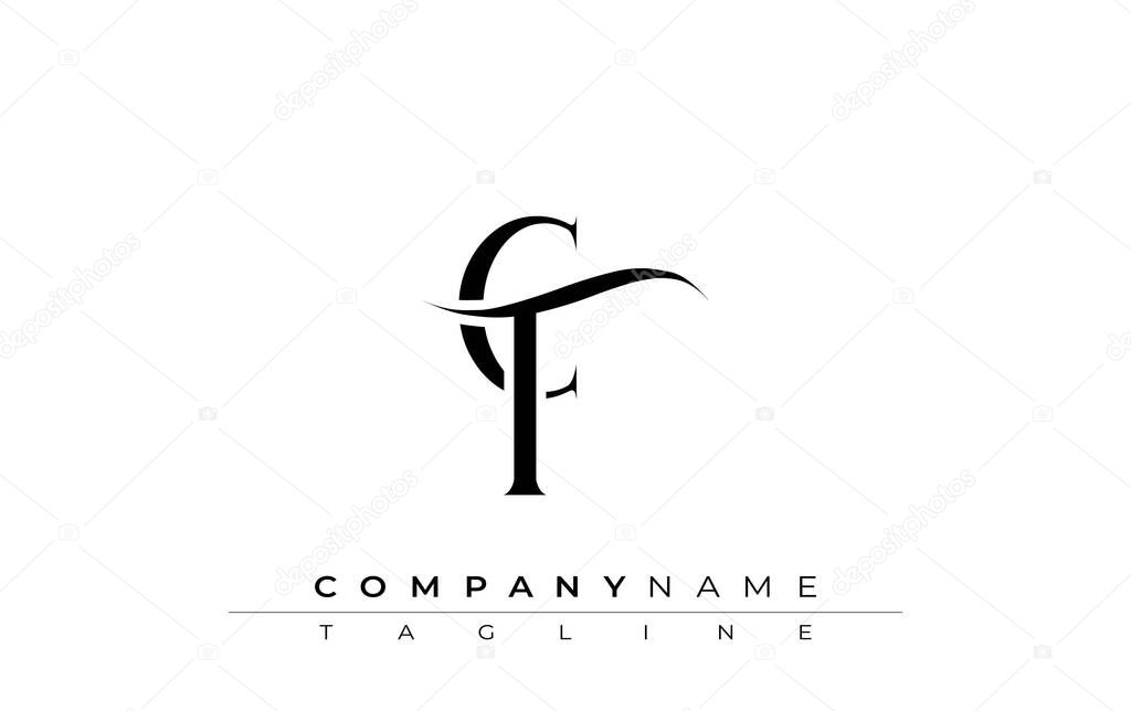 Initial CT Logo Design Vector. Elegant Monogram Logo Design with Decorative Elements and Typography