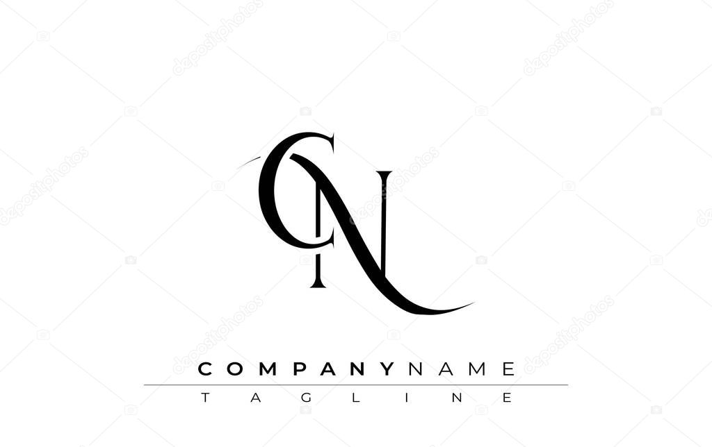 Initial CN Logo Design Vector. Elegant Monogram Logo Design with Decorative Elements and Typography
