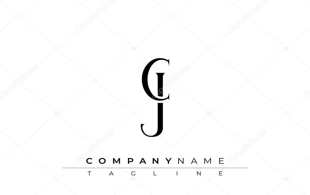 Initial CJ Logo Design Vector. Elegant Monogram Logo Design with Decorative Elements and Typography