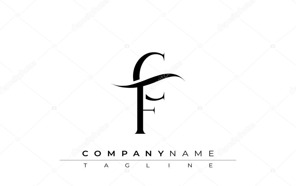 Initial CF Logo Design Vector. Elegant Monogram Logo Design with Decorative Elements and Typography