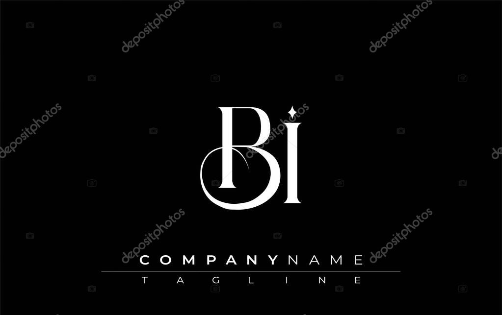 Initial BI Logo Design Vector. Elegant Monogram Logo Design with Decorative Elements and Typography