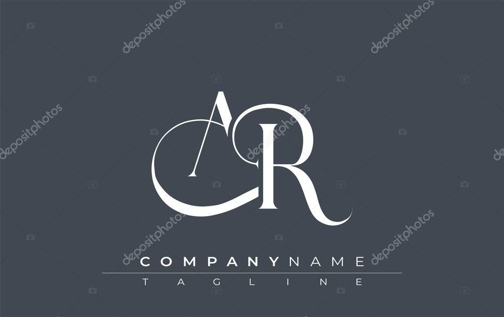 Initial AR Logo Design Vector. Elegant Monogram Logo Design with Decorative Elements and Typography