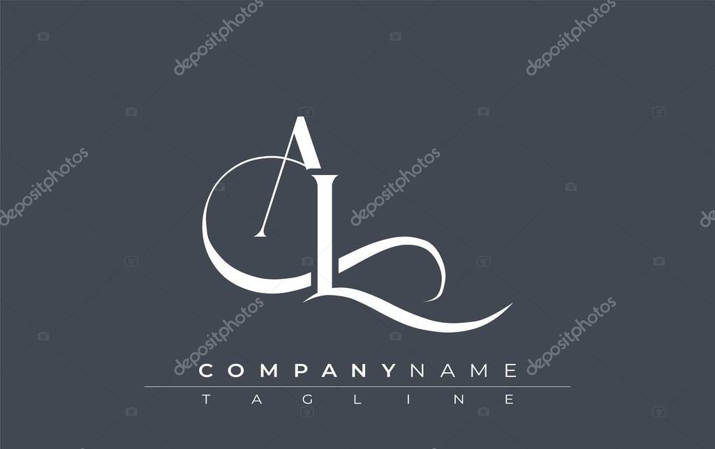 Initial AL Logo Design Vector. Elegant Monogram Logo Design with Decorative Elements and Typography